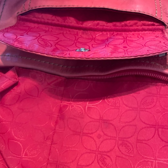 Fossil Pink/Orange Coral  Leather Shoulder Bag - Picture 4 of 6